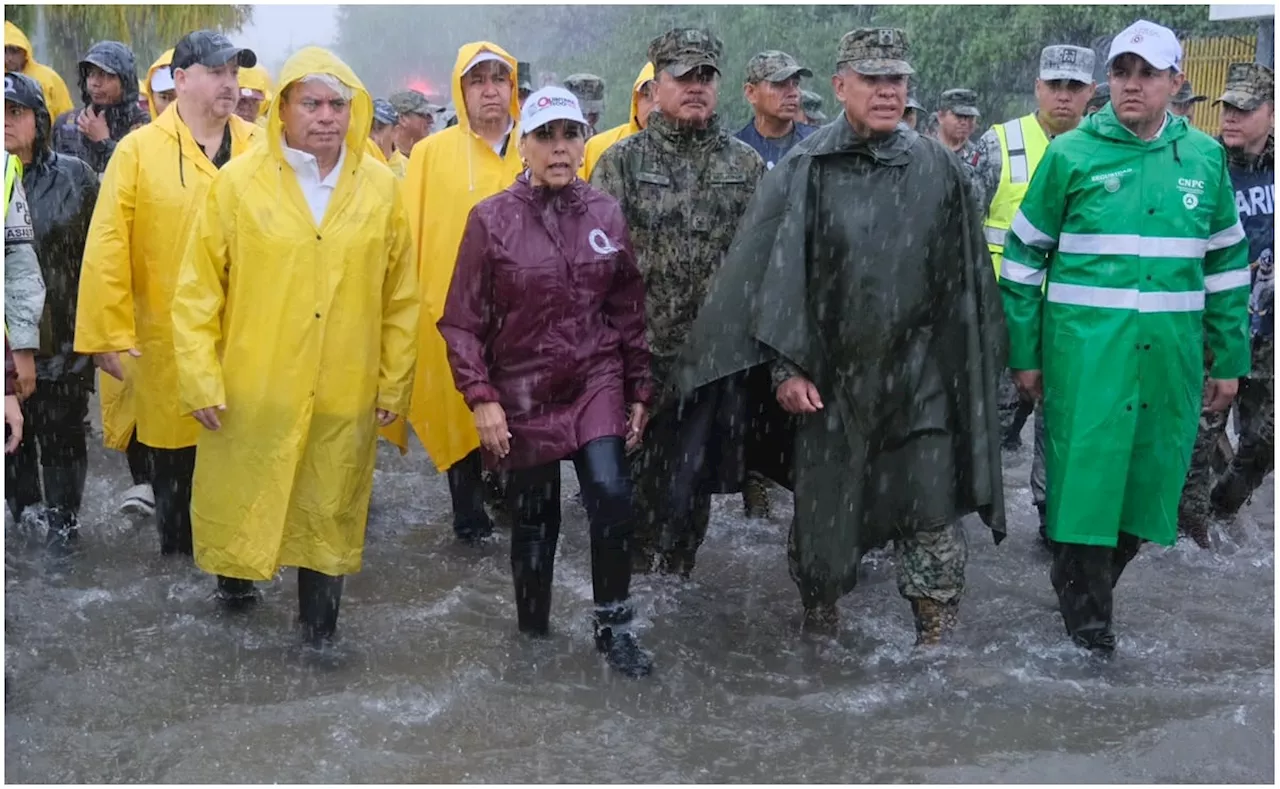 Tormenta Tropical 'Nadine' mantiene lluvias en Quintana Roo; Mara Lezama encabeza recorridos de limpieza