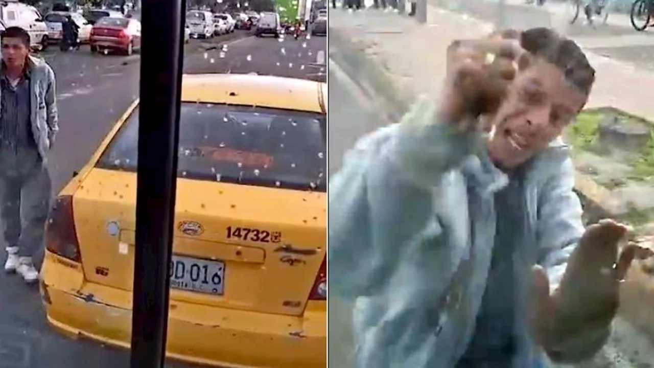 Taxista agrede bus del Sitp en Bogotá