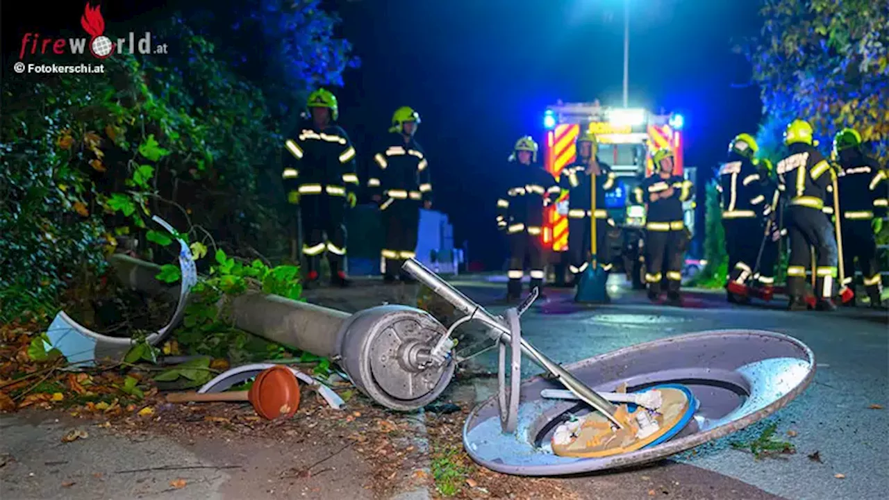 Oö: Mopedfahrer kollidiert in St. Florian mit Straßenbeleuchtung