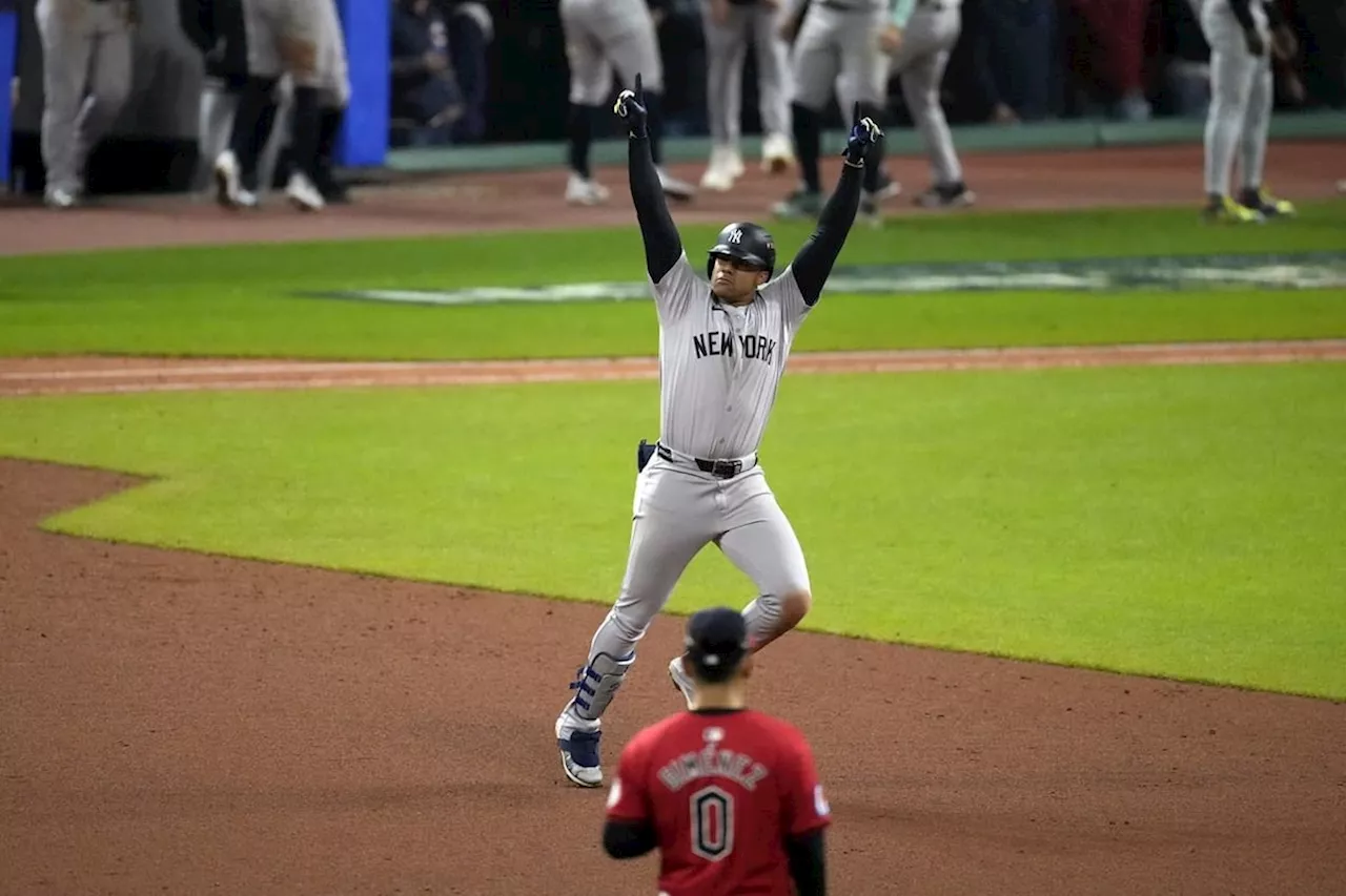 Juan Soto’s 3-run homer in 10th sends New York Yankees past Cleveland Guardians 5-2 and into World Series for 41st time