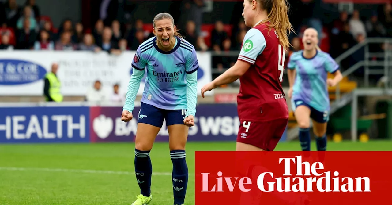 WSL clockwatch: Man City 2-1 Aston Villa, West Ham 0-2 Arsenal and more