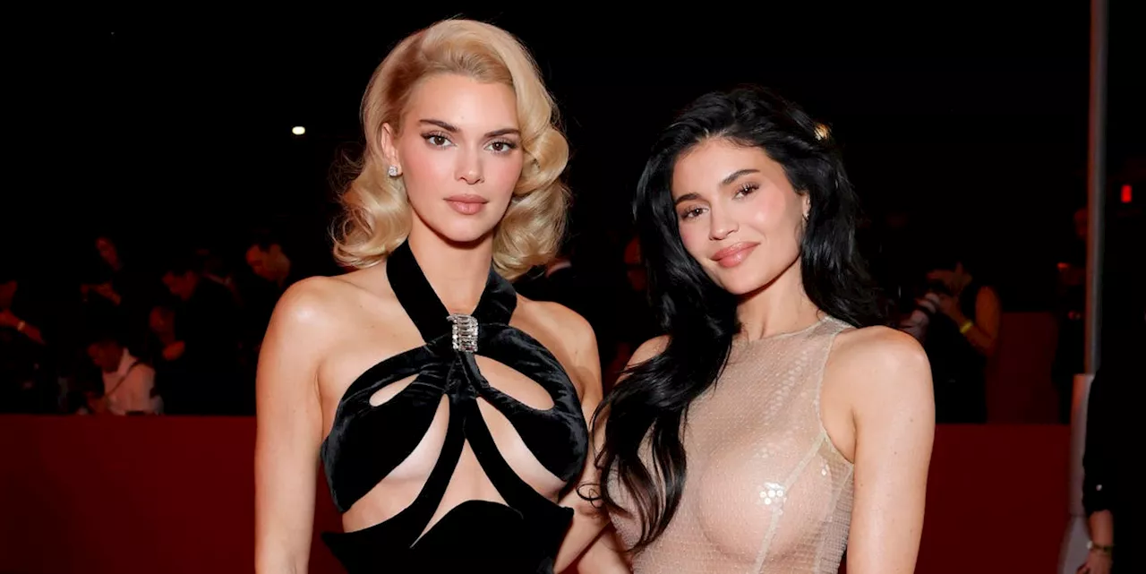 Kendall and Kylie Jenner Coordinate Their Red Carpet Style in Slinky, Sculptural Gowns