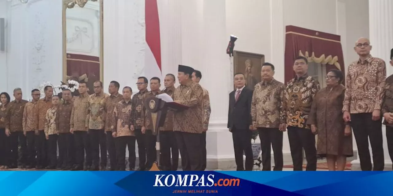 Daftar 16 Menteri Lama yang Masuk Kabinet Prabowo-Gibran