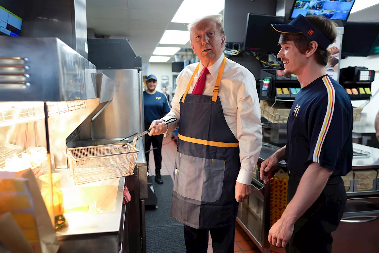 Trump attempts to troll Harris by serving french fries at a Pennsylvania McDonald's