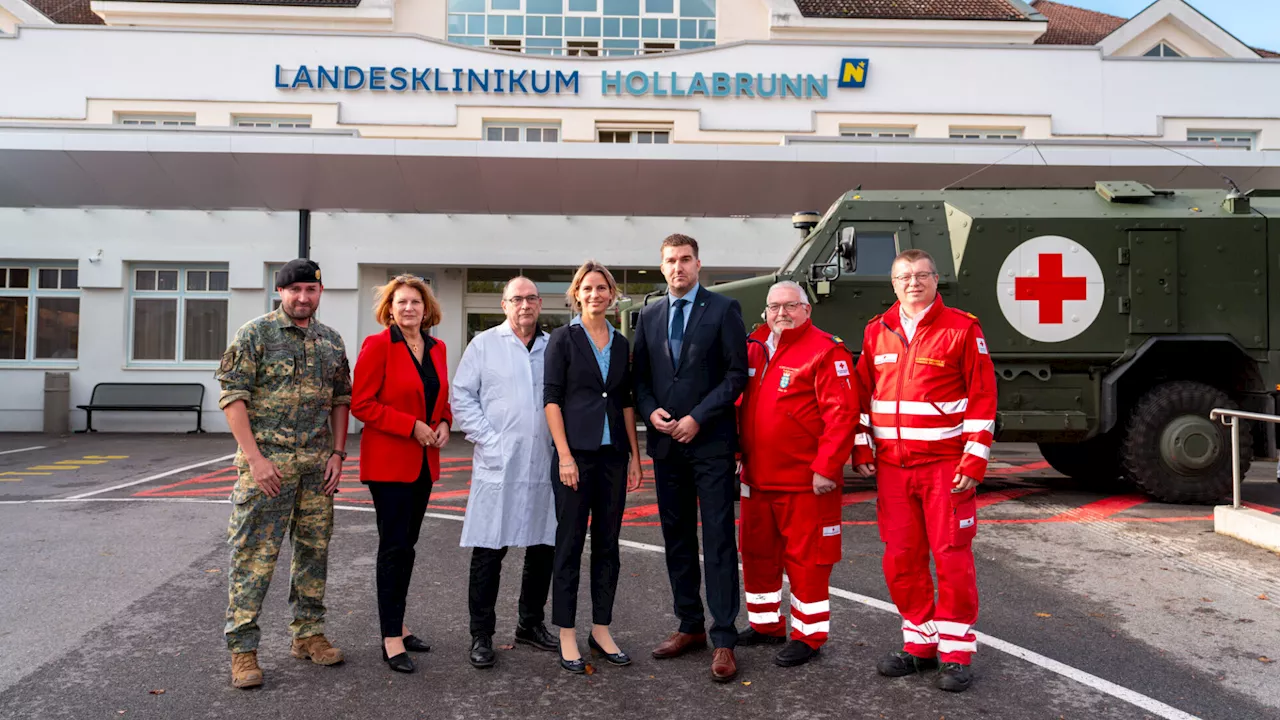 Wenn im Klinikum Hollabrunn der gepanzerte Notarztwagen vorfährt