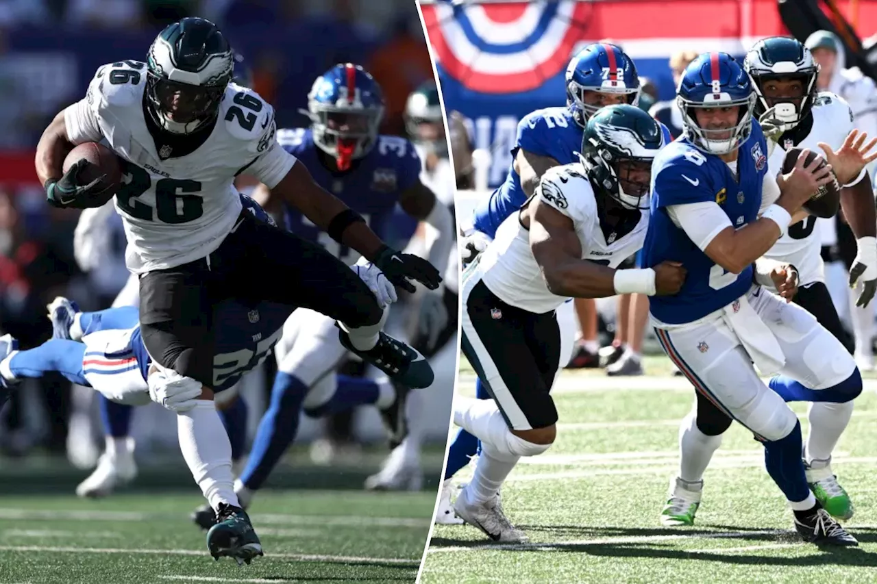 Saquon Barkley runs roughshod, Daniel Jones benched as listless Giants get destroyed by Eagles