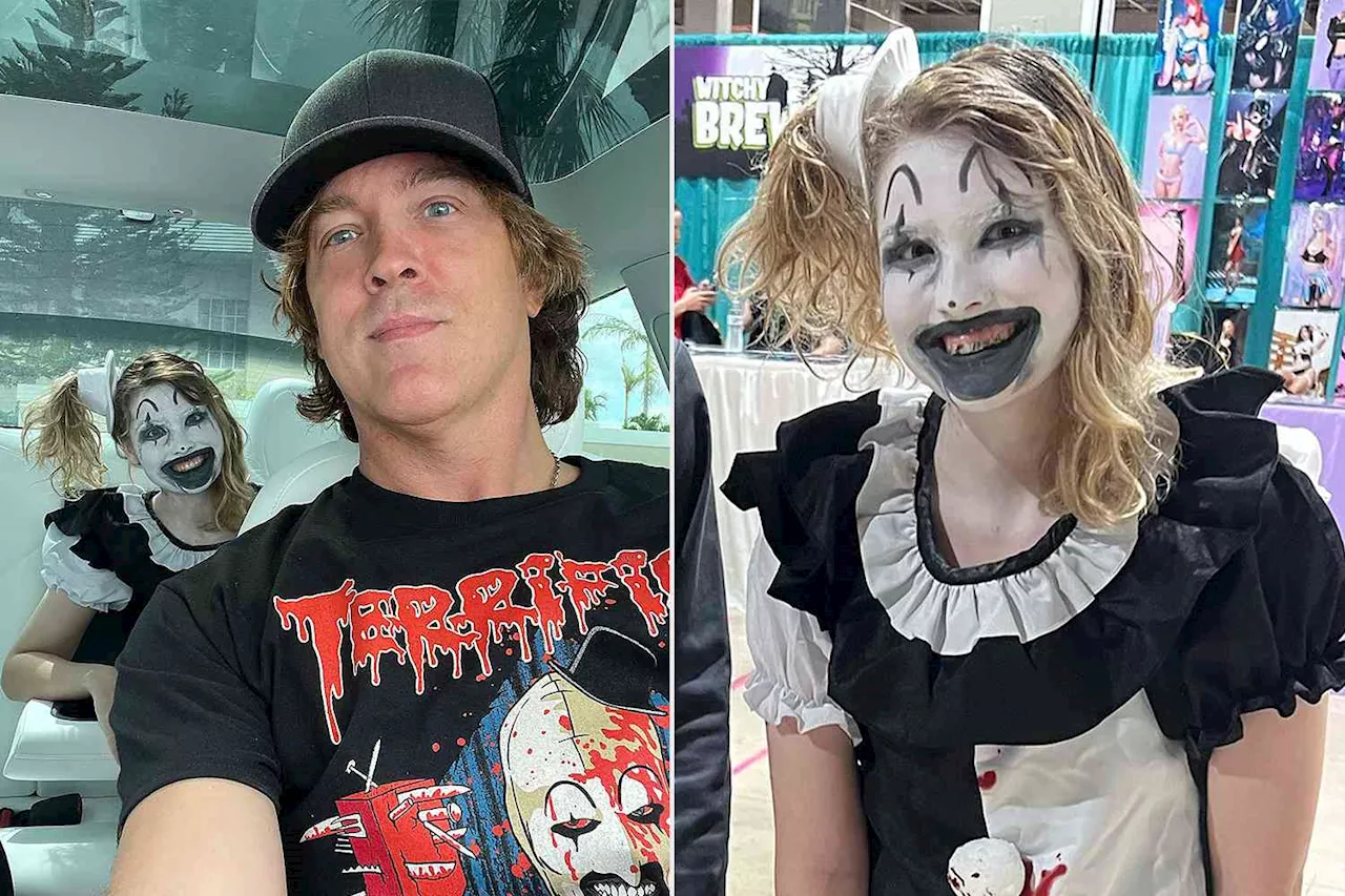 Larry Birkhead Poses with Daughter Dannielynn as She Scares in Spooky Terrifier Costume at Horror Event