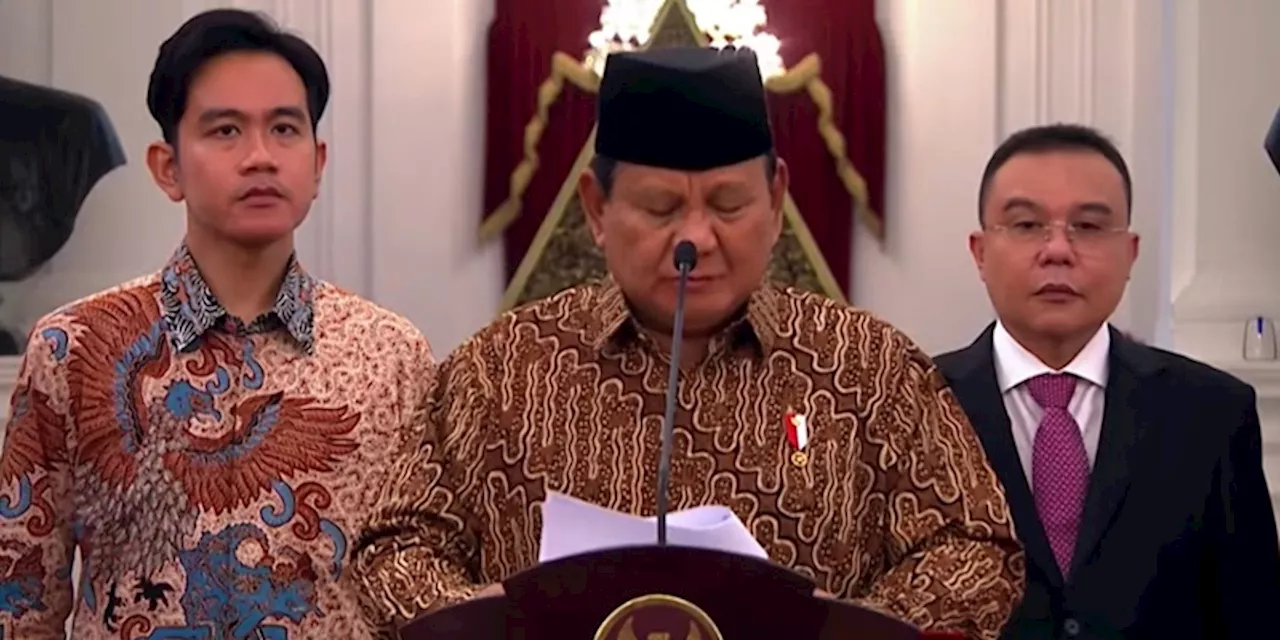 Prabowo Umumkan Kabinet Merah Putih, Berikut Susunannya