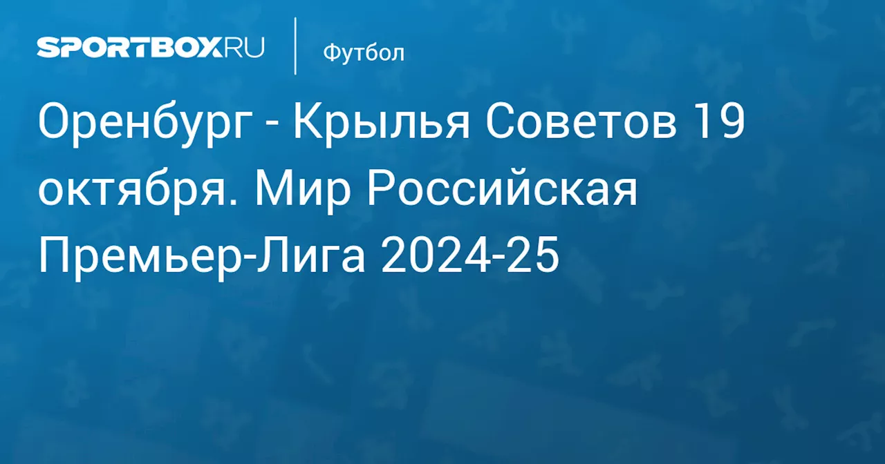 Крылья Советов 20 октября. Мир Российская Премьер-Лига 2024-25. Протокол матча