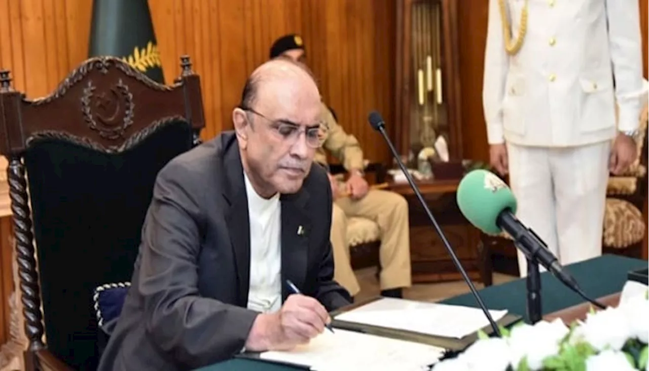 President Zardari gives assent to constitution 26th amendment bill