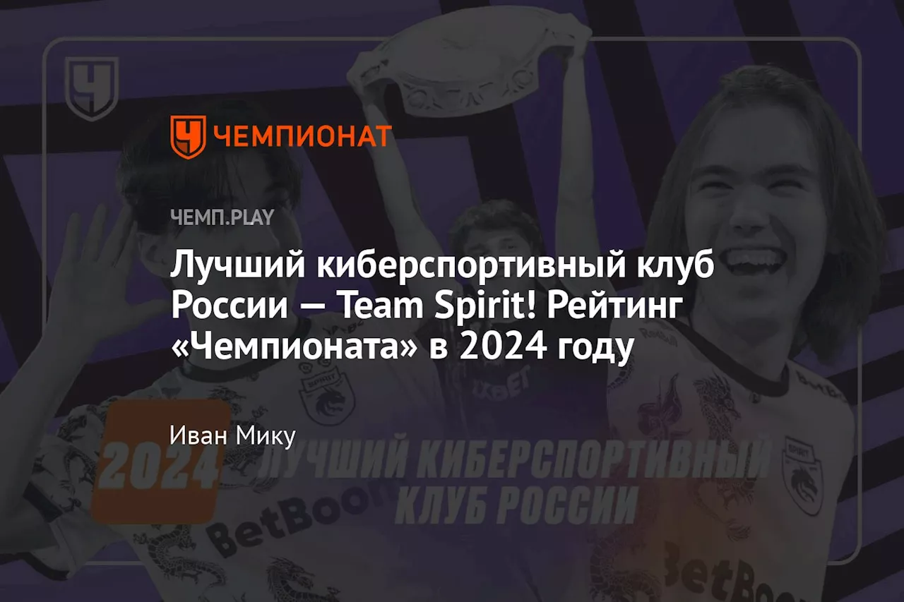 Лучший киберспортивный клуб России — Team Spirit! Рейтинг «Чемпионата» в 2024 году