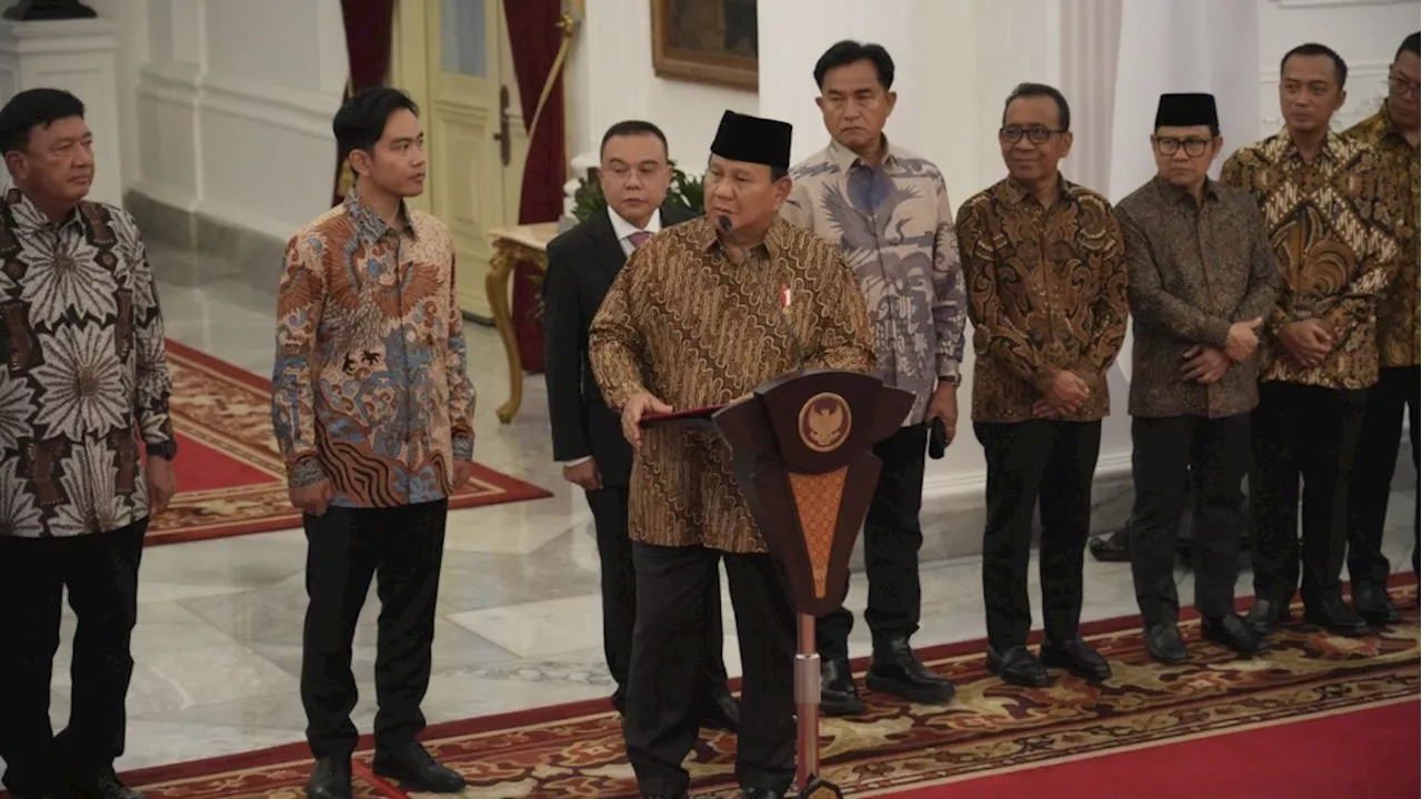 New President Subianto announces Indonesia's largest-ever cabinet, with 109 members