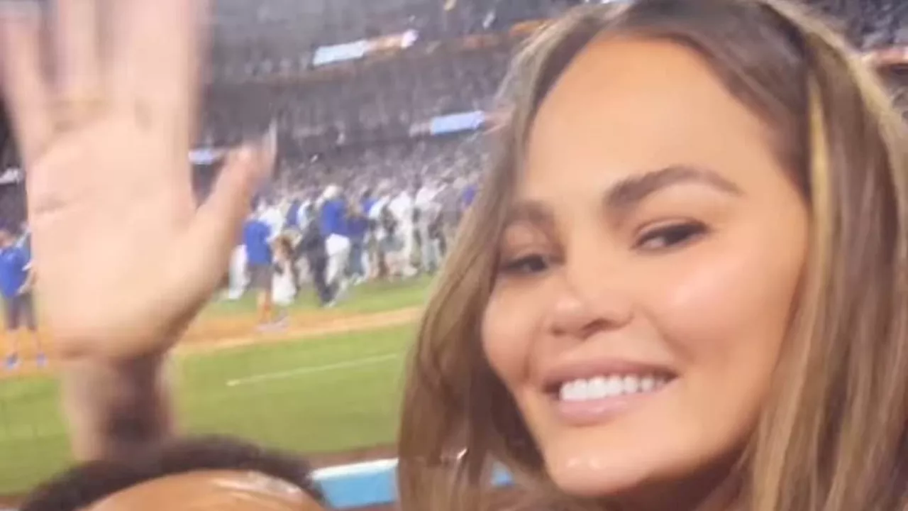 Chrissy Teigen and John Legend celebrate LA Dodgers in World Series