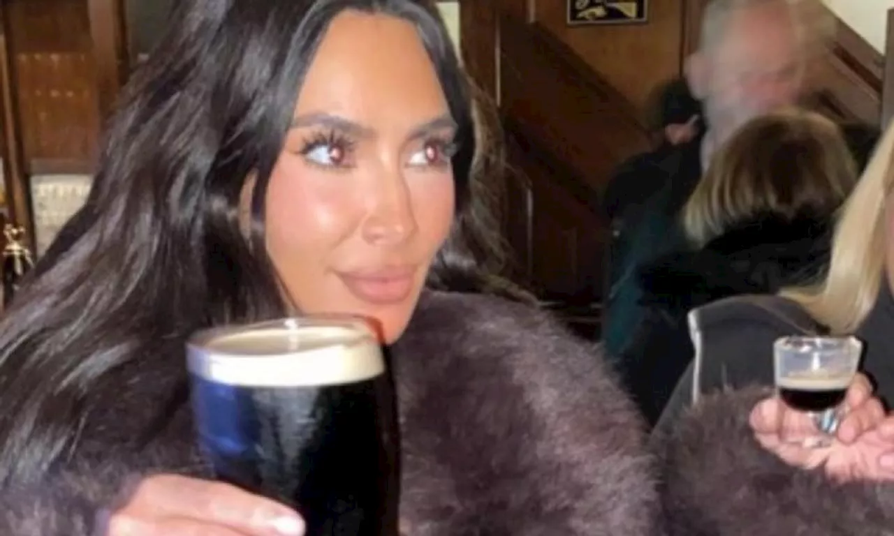 Kim Kardashian spent Paddy’s Day on the Guinness in London