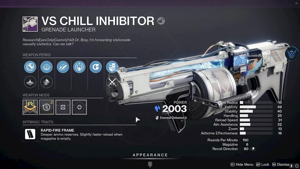 A ‘Destiny 2’ Theory Emerges About ‘Rigged’ Weighted VS Chill Inhibitor Drops