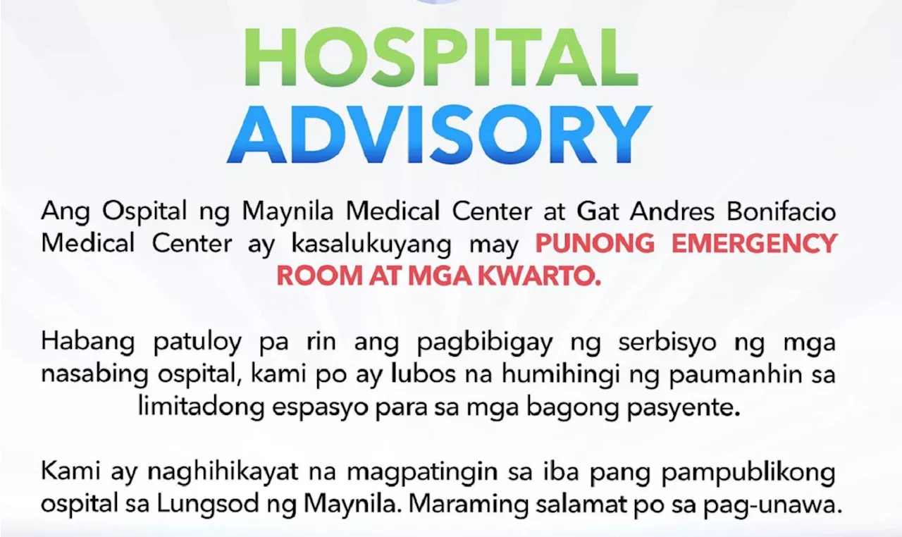 2 public hospitals in Manila at full capacity