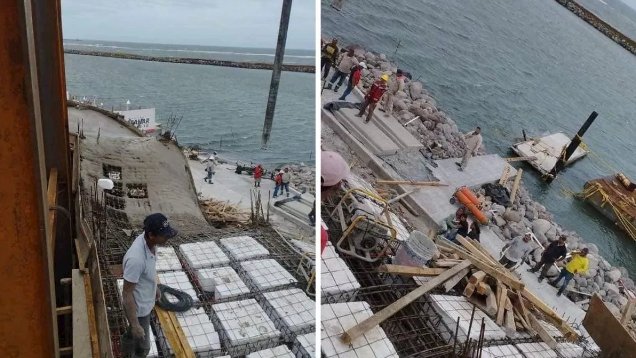 Daños graves afectan la obra de remodelación del Acuario de Veracruz