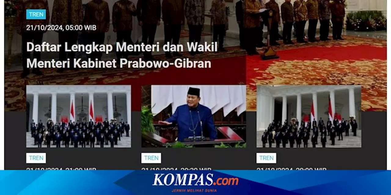 [POPULER TREN] Susunan Kabinet Merah Putih Prabowo-Gibran