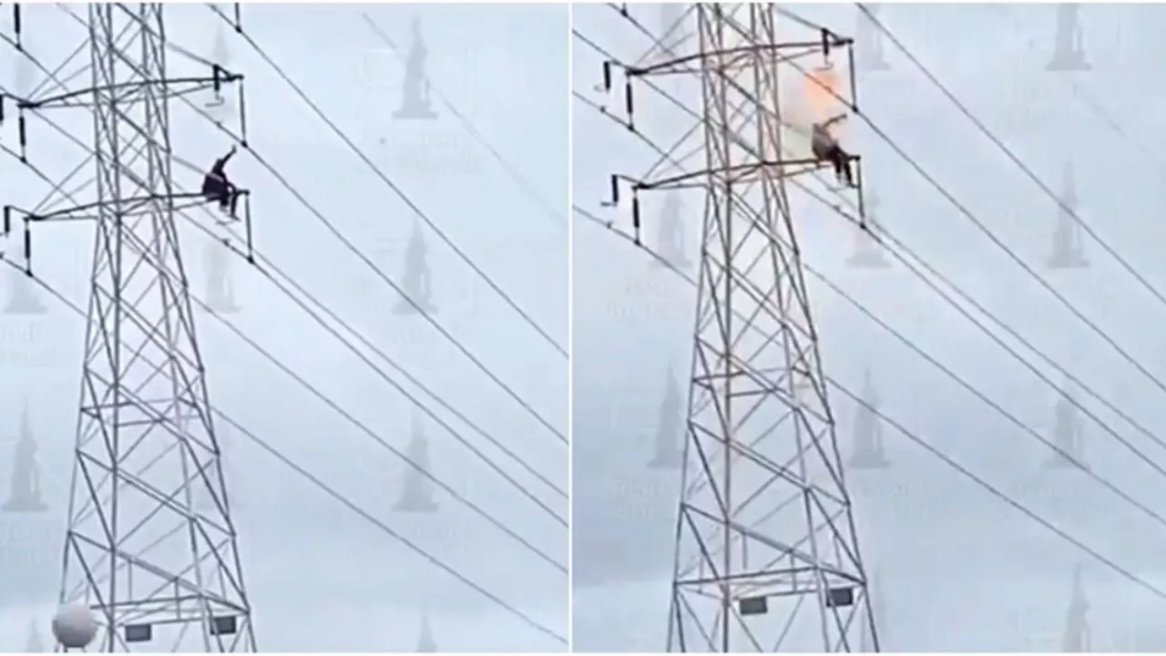 Hombre escala torre en Naucalpan y captan cómo recibe descarga eléctrica