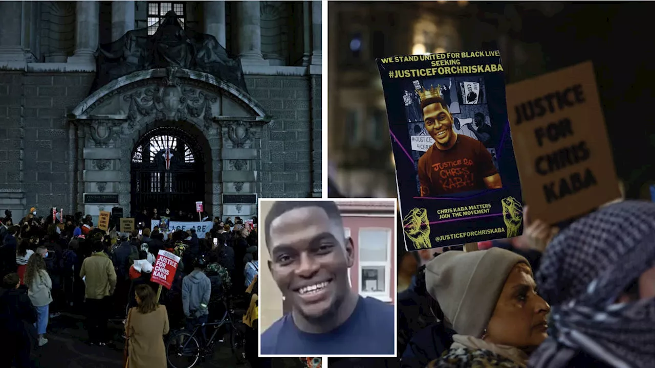 Protesters gather outside Old Bailey following murder acquittal of Met marksman who shot dead Chris Kaba