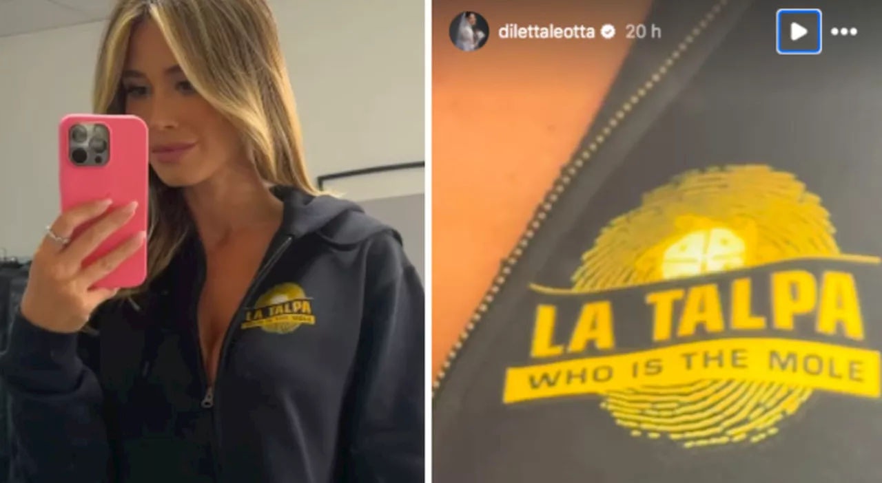 Diletta Leotta è pronta per condurre La Talpa, logo sulla felpa e tacco a spillo giallo fluo: il video selfie