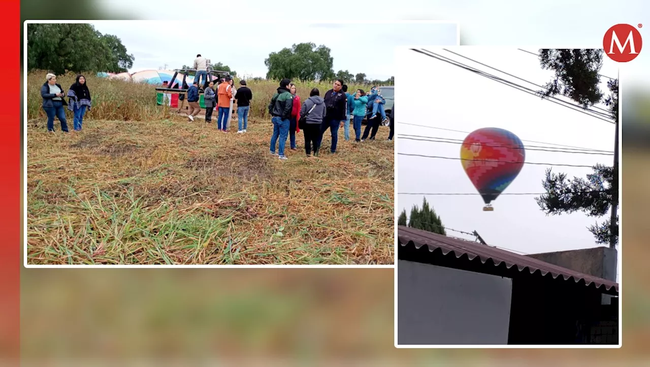 Tres globos aerostáticos aterrizan de emergencia por mal tiempo en Edomex