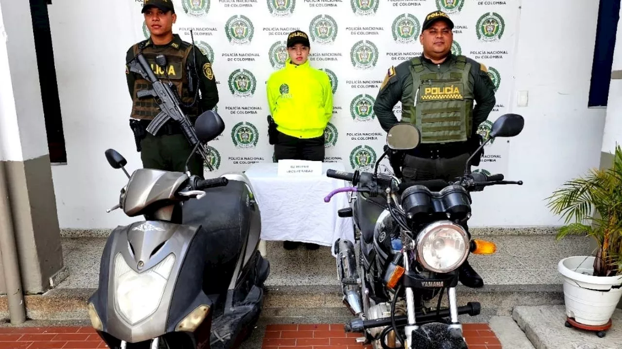 Recuperan motocicletas robadas en operativos en Támesis y Yarumal