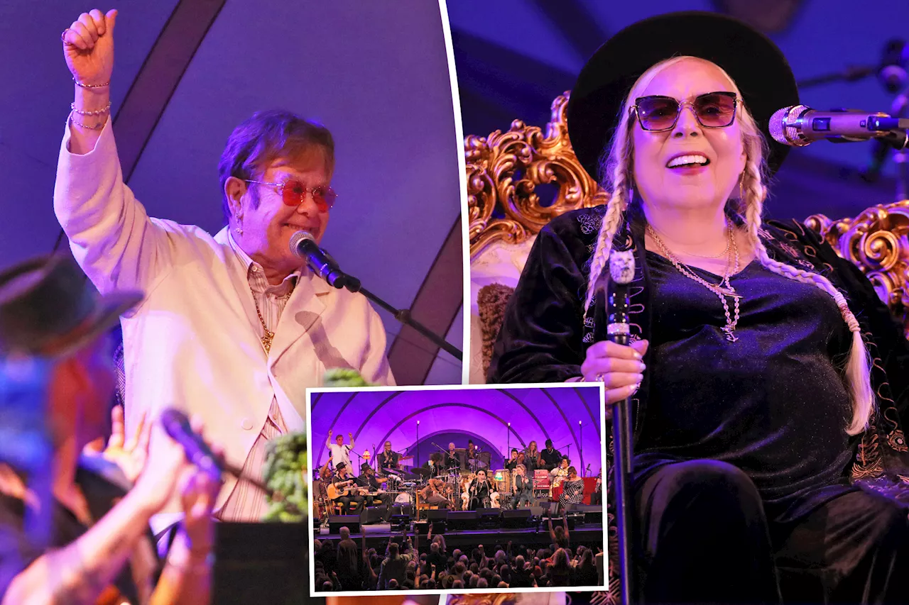 True survivors: Joni Mitchell jams with Elton John on 'I'm Still Standing' at Hollywood Bowl concert