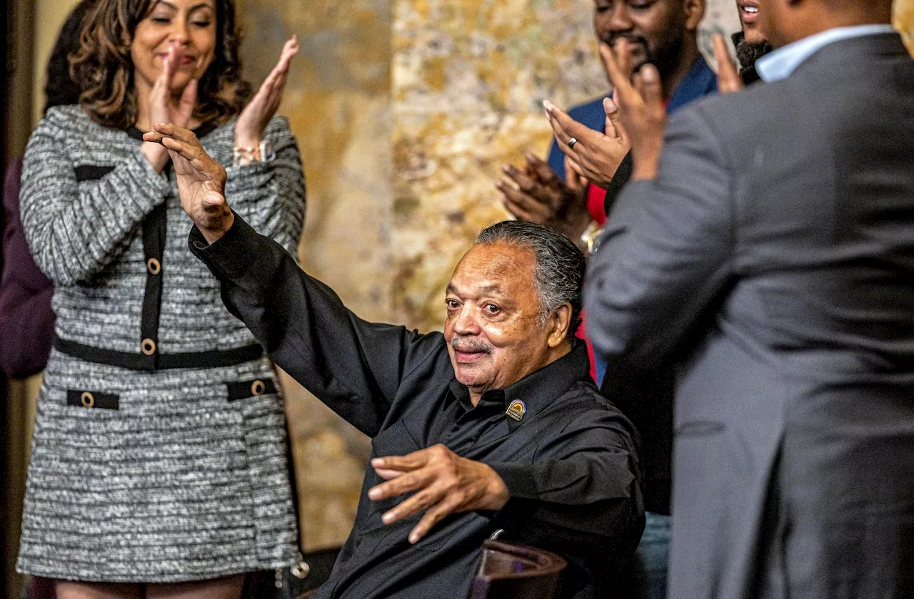 Civil rights icon Jesse Jackson visits Pa. Capitol to promote voting rights