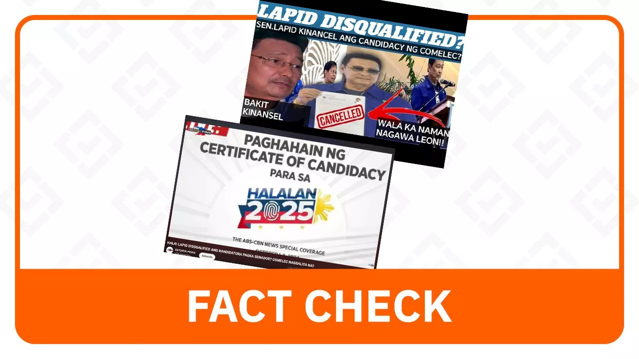 FACT CHECK: Lito Lapid not disqualified from Senate race