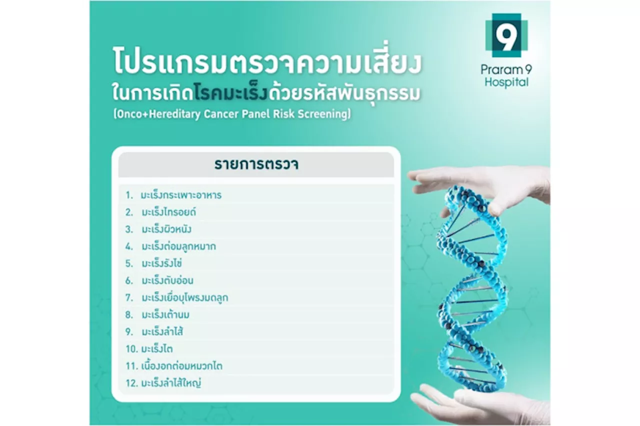 ตรวจก่อน รู้ทัน “รักษาได้” โรงพยาบาลพระรามเก้า...ชวนคนไทยตรวจความเสี่ยงการเกิดโรคมะเร็ง