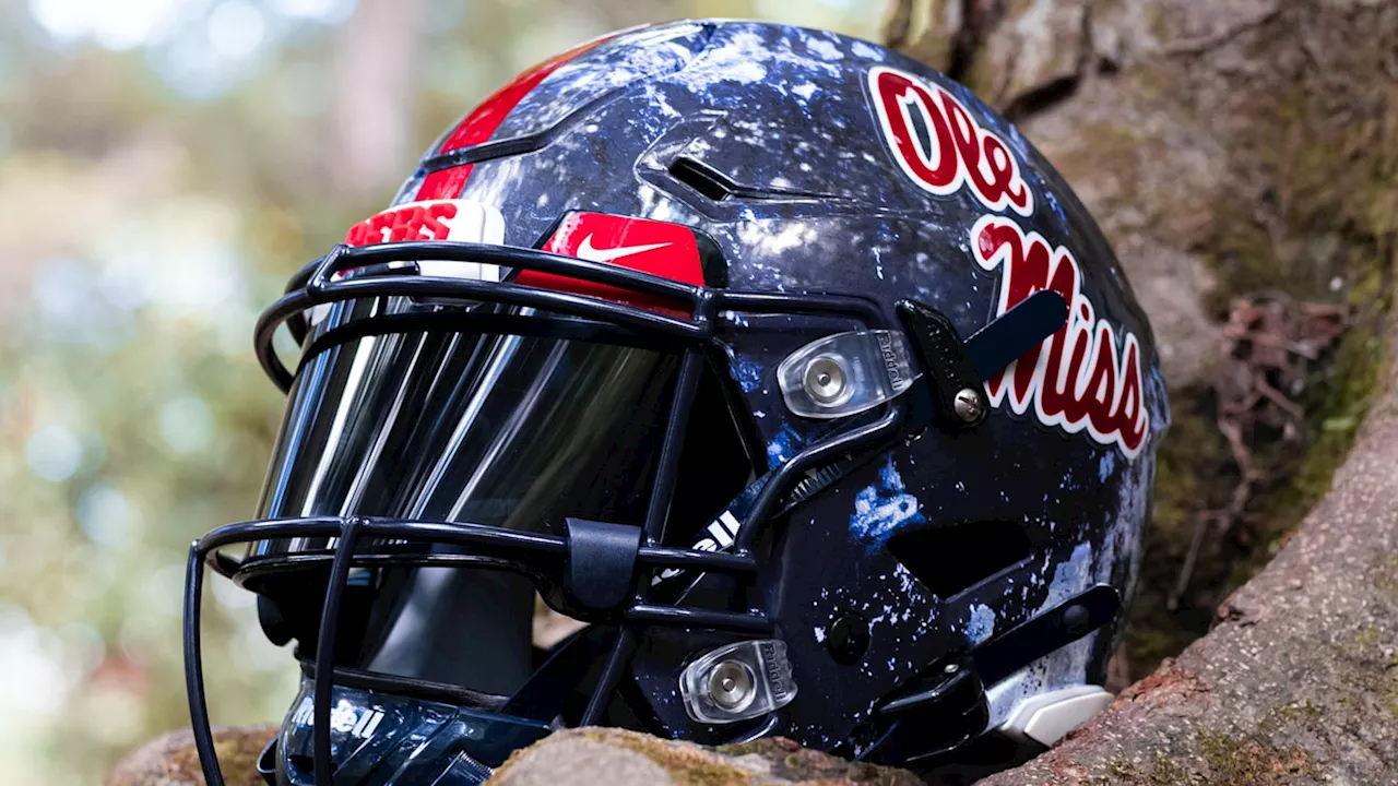 LOOK: Ole Miss Football's New Camo Helmets Prepped For Game vs. Oklahoma