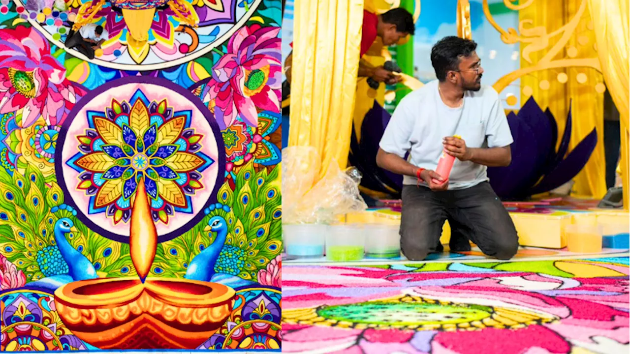 'Kolam' art enthusiast sets record with 100-colour masterpiece