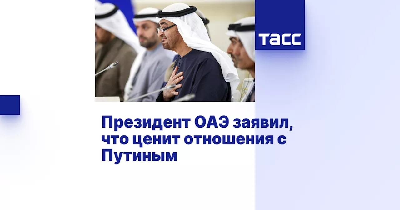 Президент ОАЭ заявил, что ценит отношения с Путиным