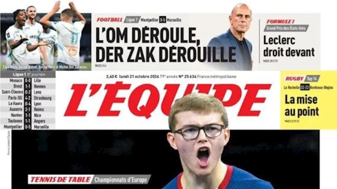 L'Equipe sulla manita del Marsiglia di De Zerbi: 'L'OM corre, il Montpellier viene rincorso'