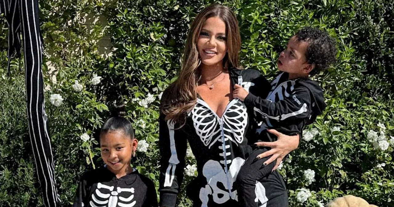 Khloe Kardashian and Her Kids Twin in Spooky Skeleton Halloween Costumes