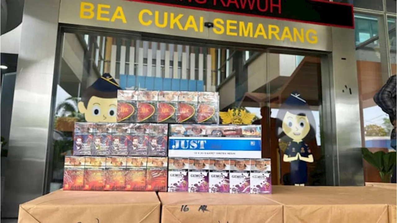 Bea Cukai Tindak Ratusan Ribu Batang Rokok Polos Senilai Satu Miliar Rupiah di Semarang