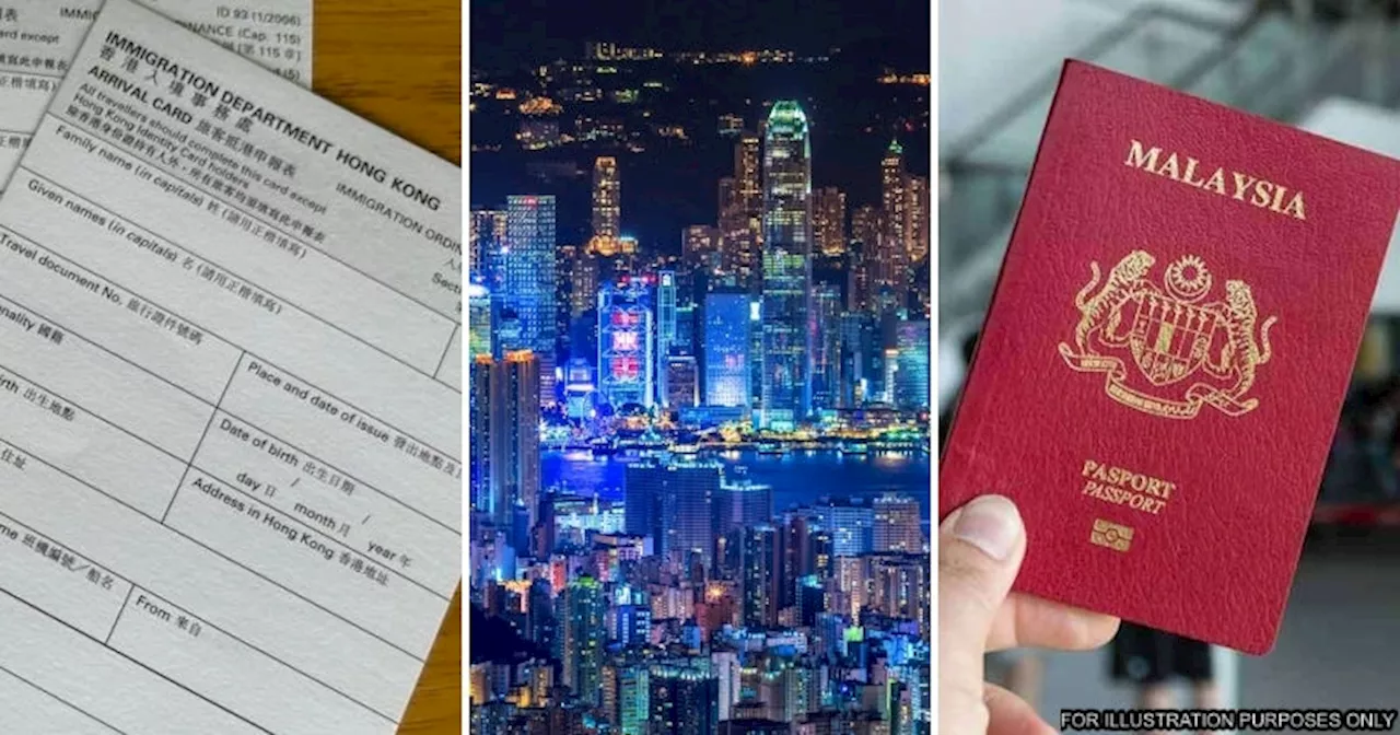 Malaysians Travelling to Hong Kong are No Longer Required to Fill Out Arrival and Departure Cards