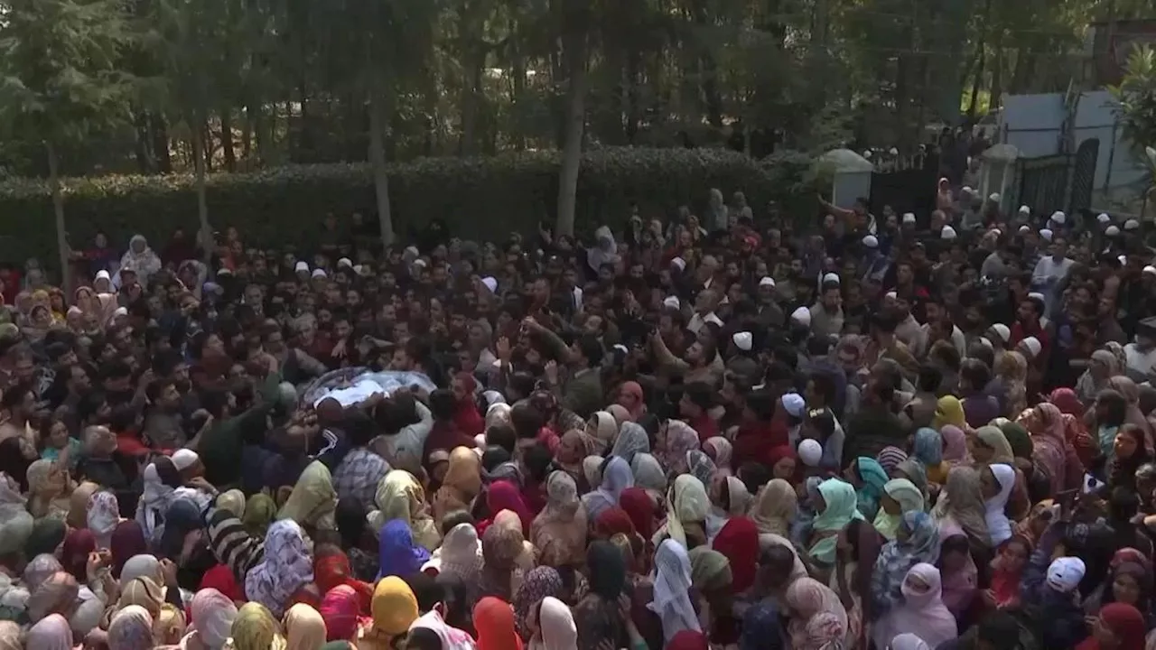 Funeral held after gunmen kill 7 people working on tunnel project in Indian-controlled Kashmir