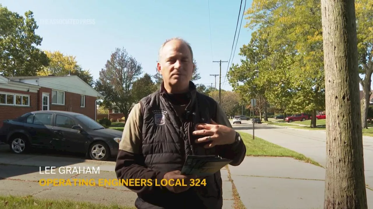 Union volunteers canvass Michigan neighborhood to garner support for Harris