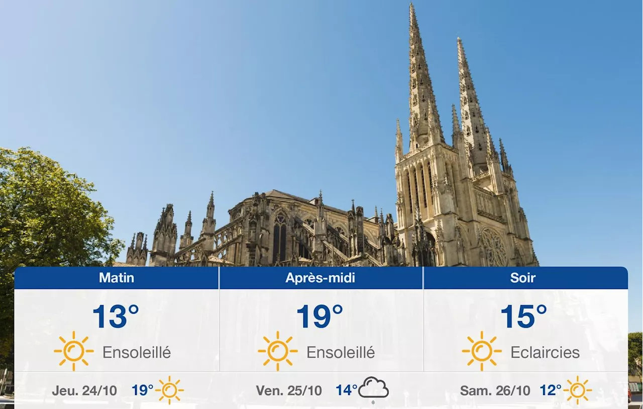 Météo Bordeaux: prévisions du mercredi 23 octobre 2024