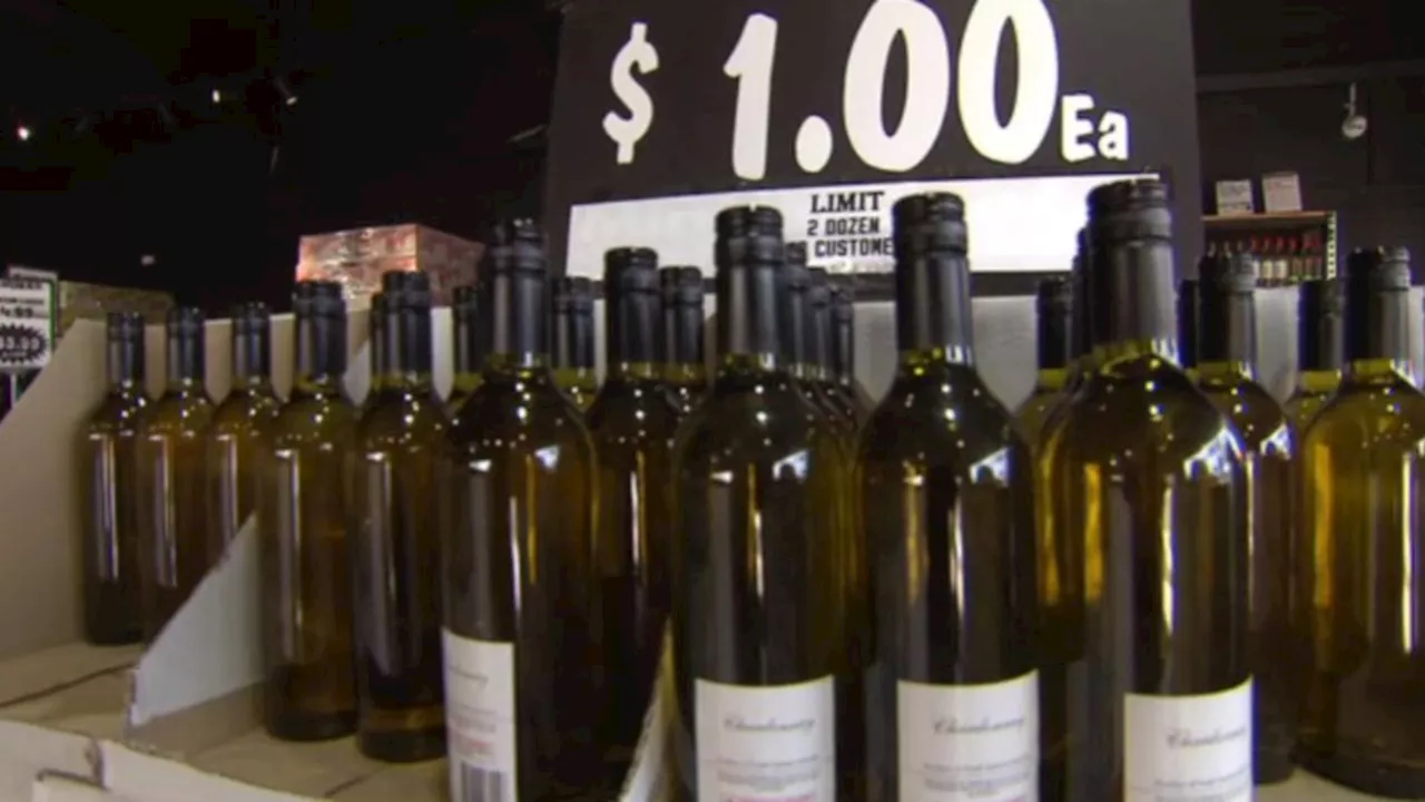 Bottle shop in Essendon, Melbourne selling $1 bottles of chardonnay