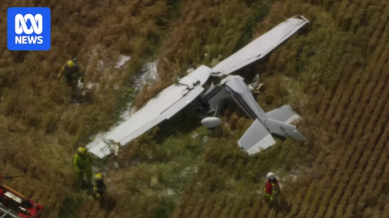 Emergency teams at scene of plane crash at Bacchus Marsh Aerodrome