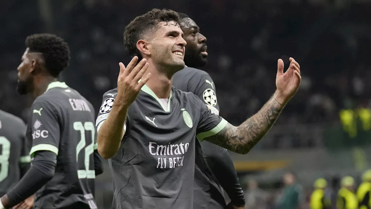 Pulisic scores direct from corner kick in AC Milan's Champions League match