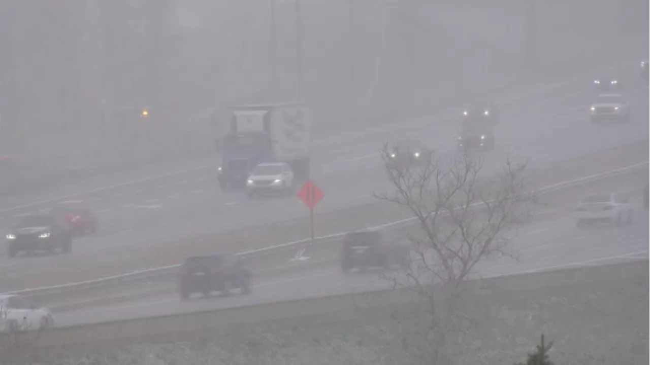 Slick road conditions in Calgary, southern Alberta following snowfall