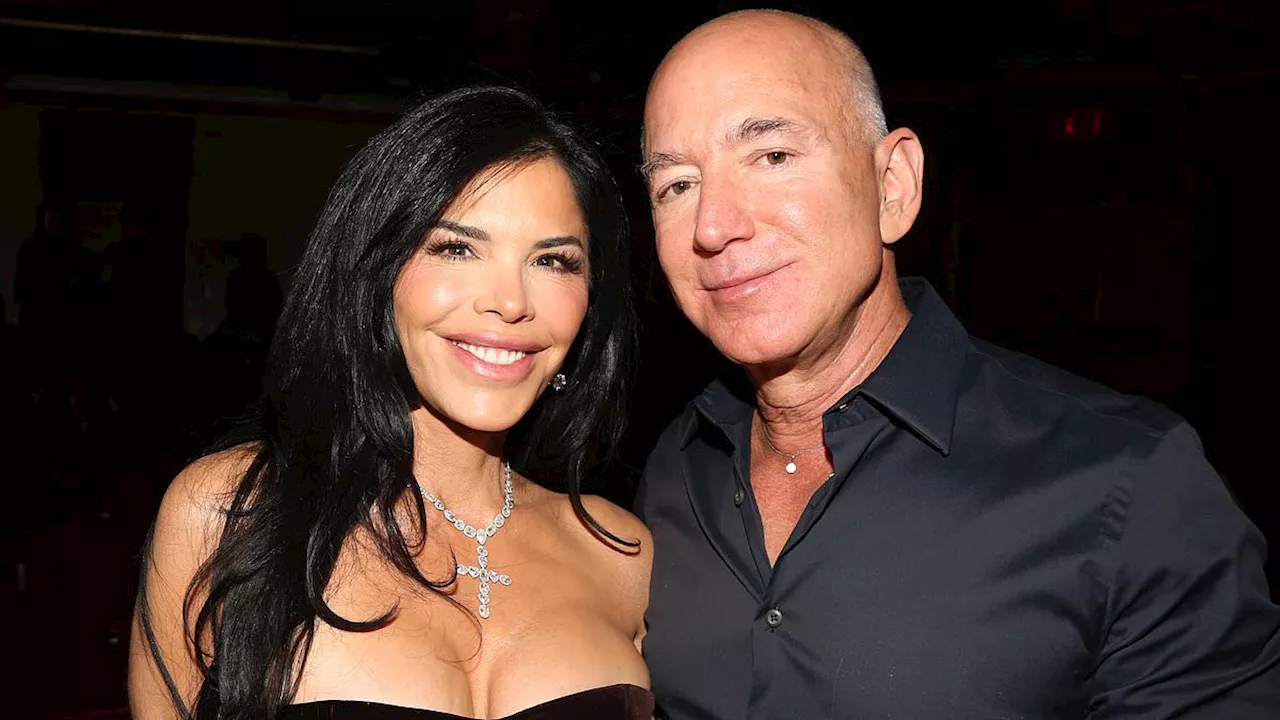 Lauren Sanchez stuns in busty strapless look with billionaire fiancé Jeff Bezos at Sunset Blvd...