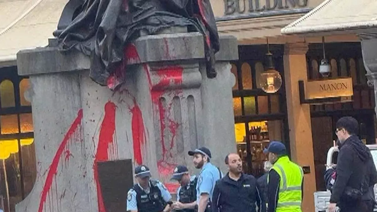 Queen Victoria statue VANDALISED in Sydney just hours before King Charles and Queen Camilla are set...