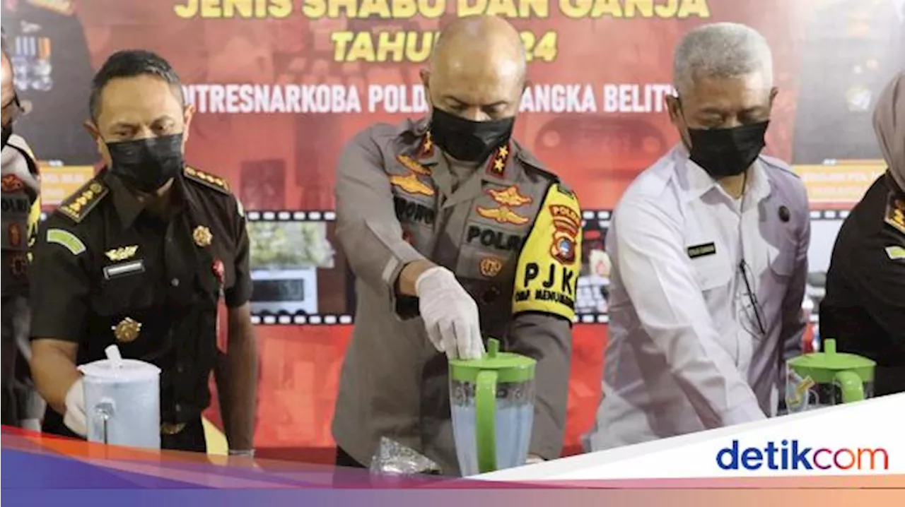 Polda Babel Musnahkan Sabu-Ganja dari 2 Kurir Narkotika, Pemasoknya Diburu