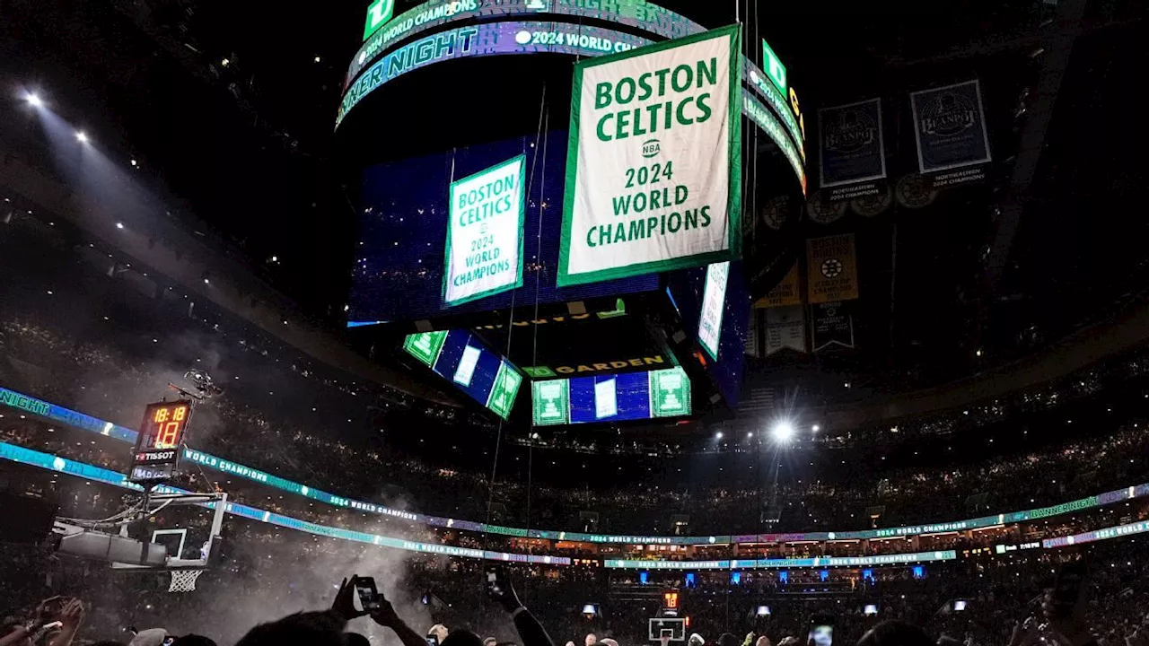 Celtics raise championship banner No. 18 with legends on hand