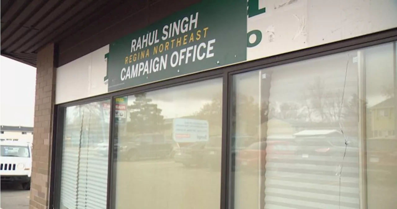 Sask. Party says bullet-holes found in window of Regina campaign office